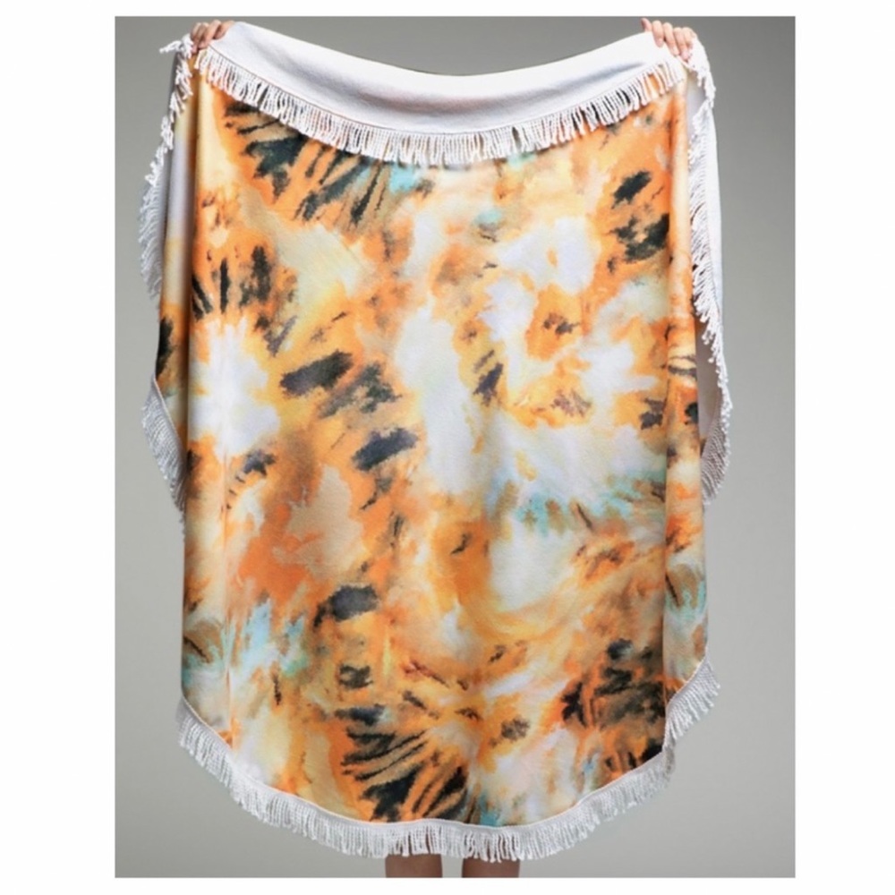 ☀️New☀️ Ruggine Boho Tie Dye Round Beach Towel